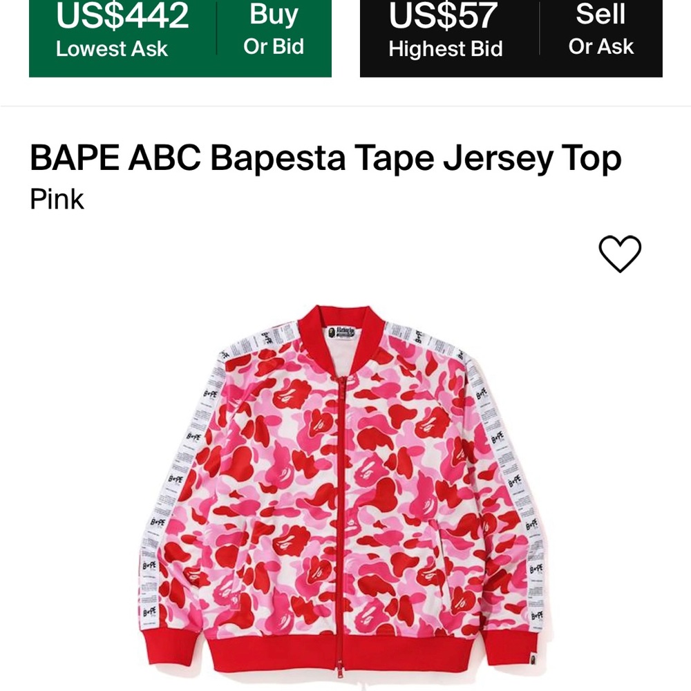 A Bathing Ape Pink ABC Bapesta Tape Tracksuit